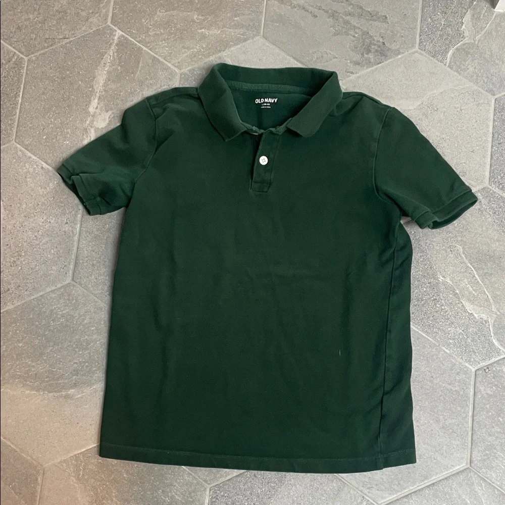 Old Navy Boys Piqué Polo Shirt Bundle of 3 (Green/Navy) | Size 10/12